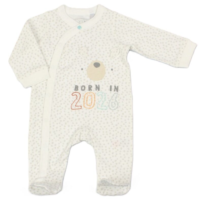 Baby " Born In 2026" Cotton Sleepsuit