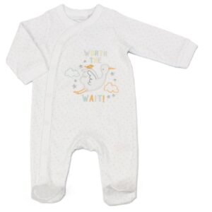 Baby "worth The Wait" Cotton Sleepsuit