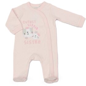 Baby "cutest Little Sister" Cotton Sleepsuit