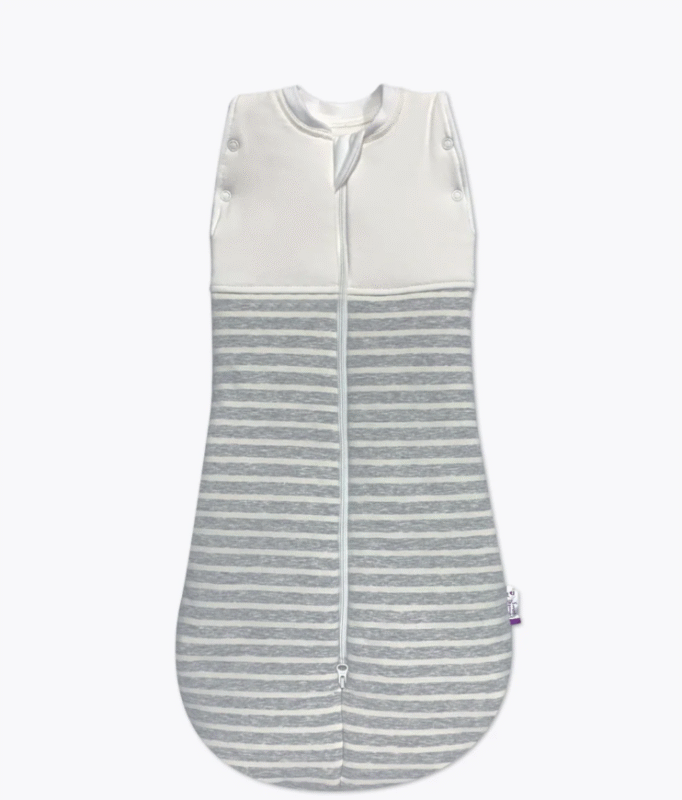 Sweet Dreamers Sleep Swaddle Bag Grey Stripe- 0-3m