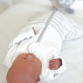 Sweet Dreamers Sleep Swaddle Bag Grey Stripe- 0-3m