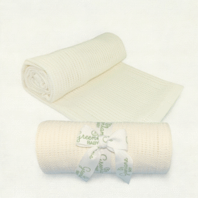 Greenlane Baby Bamboo Cotton Cellular Blanket – 90x75cm