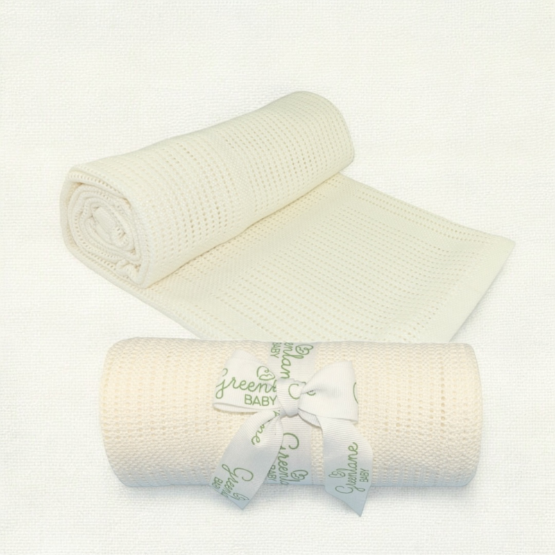 Greenlane Baby Bamboo Cotton Cellular Blanket – 90x75cm