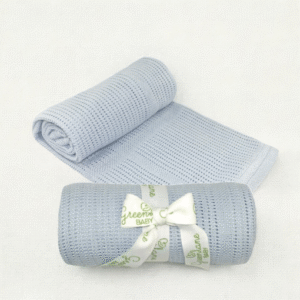 Baby Bamboo Cotton Cellular Blanket – 90x75cm- Sage