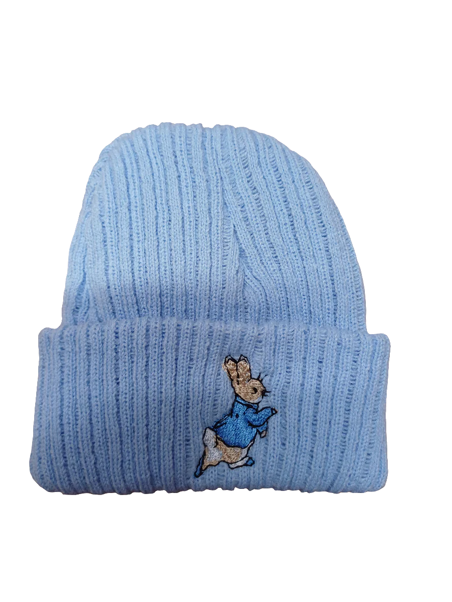 Newborn Peter Rabbit Beanie Hat- Blue Newborn Peter Rabbit Beanie Hat- Blue