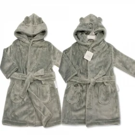 Supersoft Baby Dressing Gown/ Robe -grey