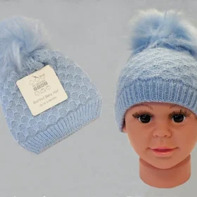 Baby Boys Knitted Pom-pom Hat With Lining (copy)