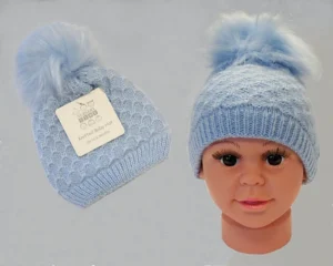 Baby Boys Knitted Pom-pom Hat With Lining (copy)