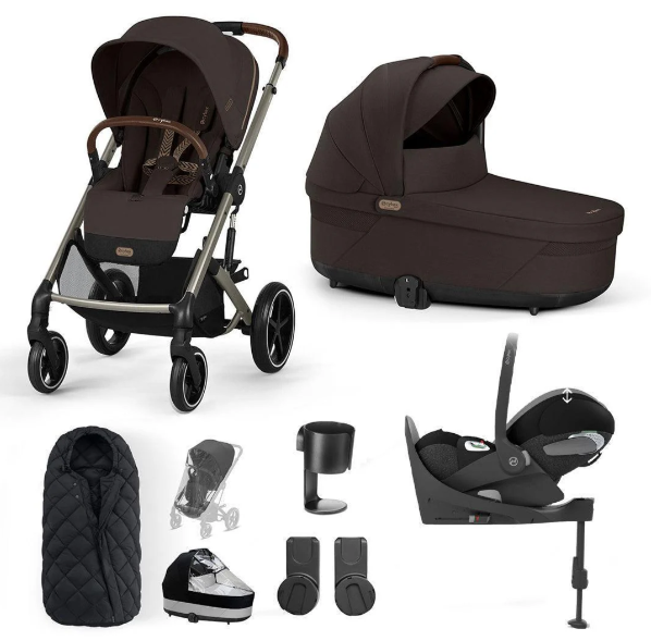 Cybex Balios S Lux Stroller/travel System - Chocolate Brown - Luxury Bundle (+ Cloud T Comfort Car Seat And Cloud T Base), Snogga Footmuff Cybex Balios S Lux Stroller/travel System - Chocolate Brown - Luxury Bundle (+ Cloud T Comfort Car Seat And Cloud T Base), Snogga Footmuff