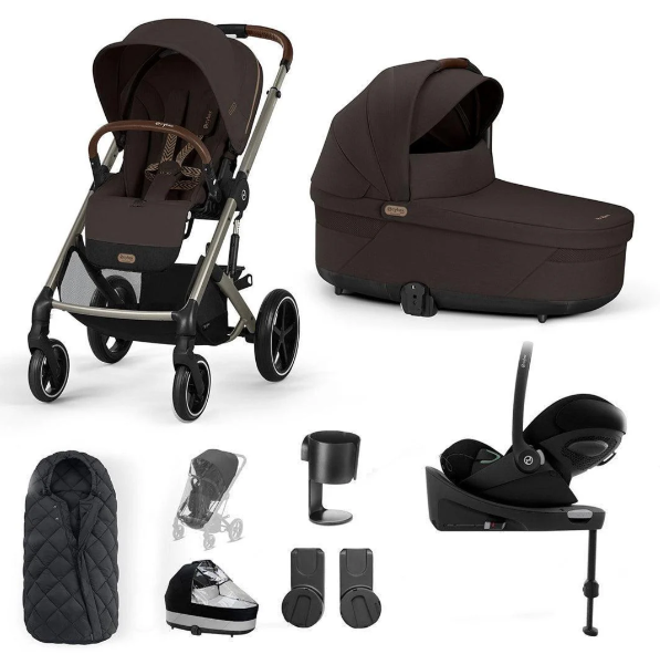 Cybex Balios S Lux Stroller/travel System - Chocolate Brown - Luxury Bundle (+ Cloud G Car Seat And Base G), Snogga Footmuff Cybex Balios S Lux Stroller/travel System - Chocolate Brown - Luxury Bundle (+ Cloud G Car Seat And Base G), Snogga Footmuff