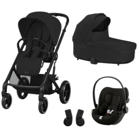Cybex Balios S Lux Travel System One-Box Bundle With Cloud G I-Size R129 Car Seat Moon Black