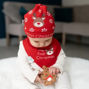 My First Christmas Reindeer Cotton Hat
