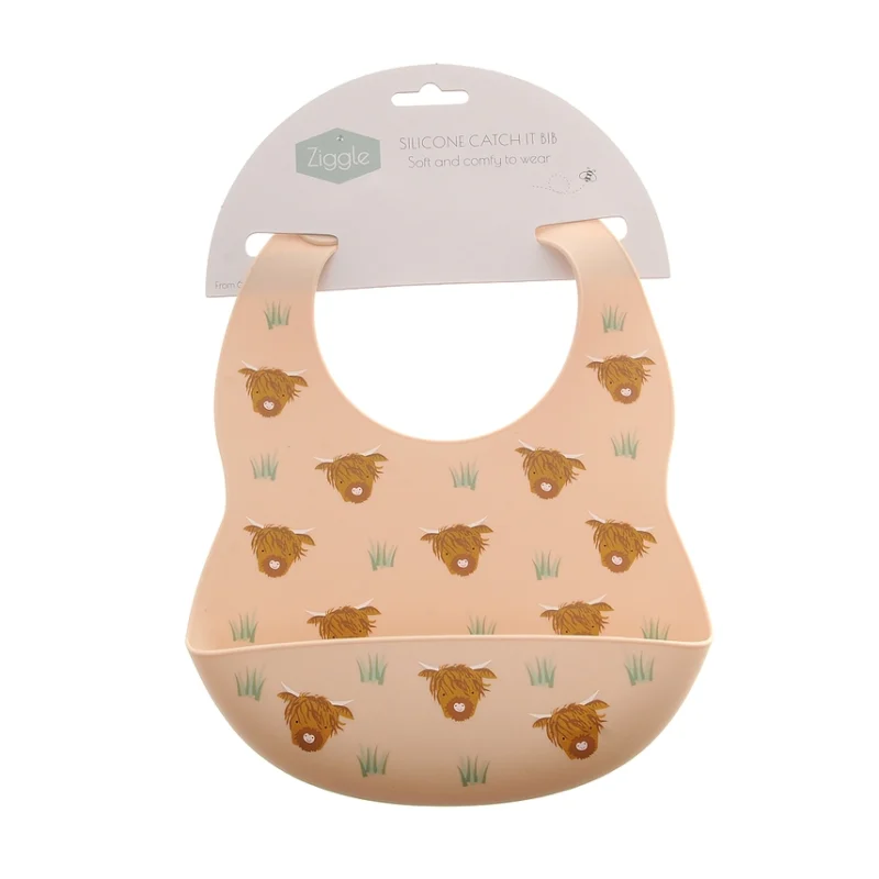 Catch It Silicone Bib Highland Cow