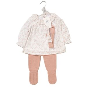 Girls Knitted/ Woven Blouse, Footed Trousers & Headband Outfit