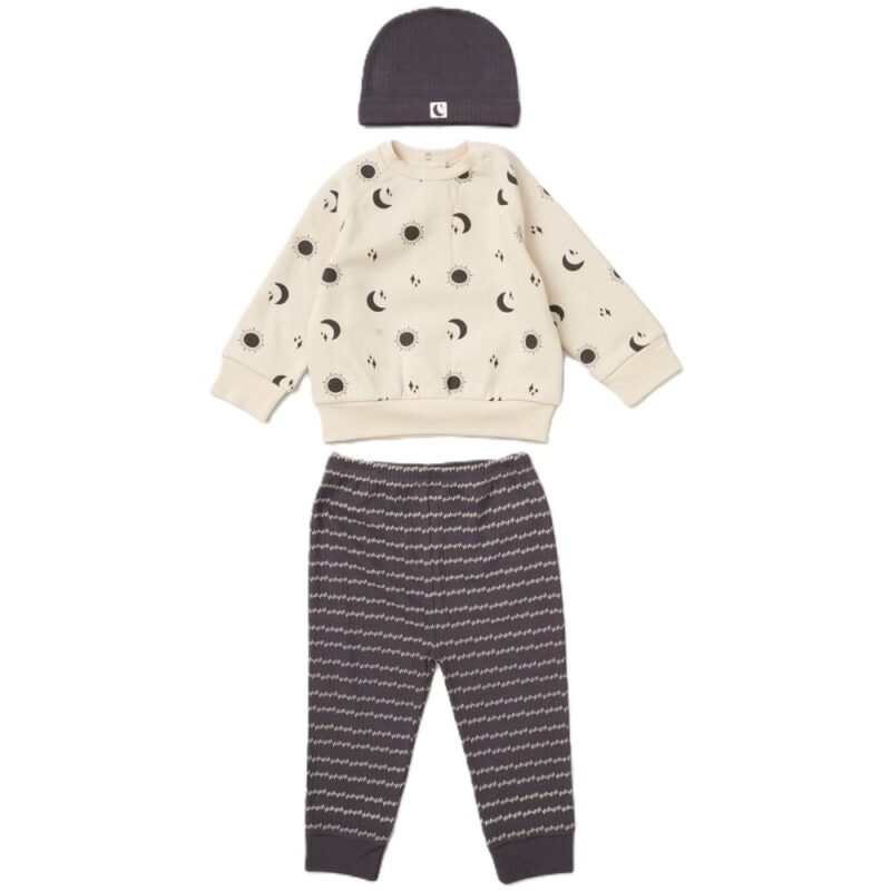 Baby Boys Sweatshirt, Ribbed Jog Pant & Hat Outfit