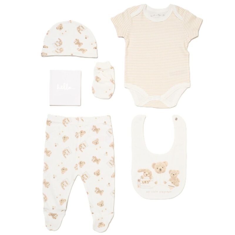 Baby Unisex Bears 6 Piece Mesh Bag Gift Set