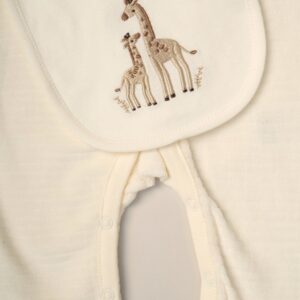 Baby Unisex Giraffe Ribbed Velour 5 Piece Gift Set