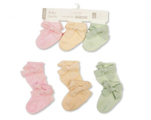 Baby Girls Socks With Large Bow - 3-Pack