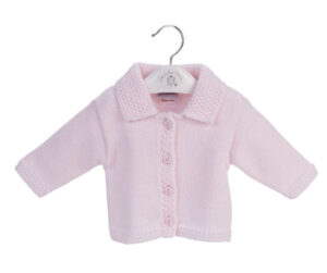 Dandelion Pink Knitted Button Up Cardigan With Collar