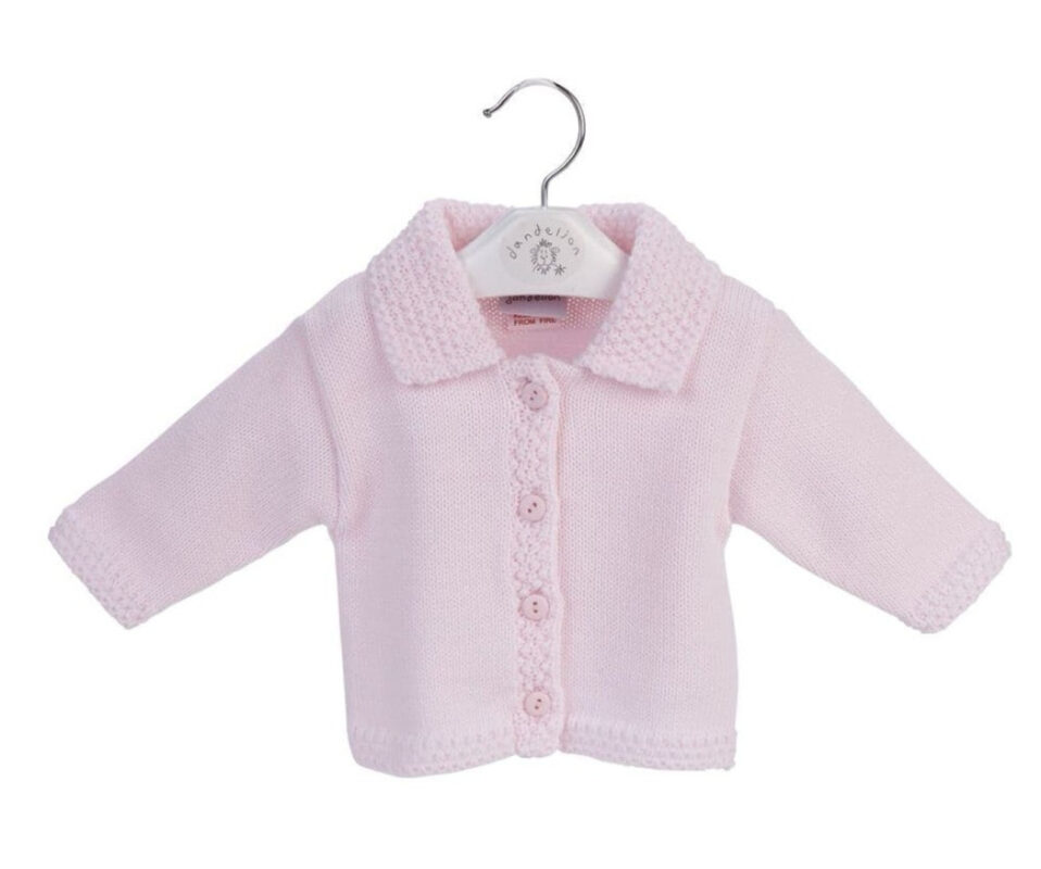 Dandelion Pink Knitted Button Up Cardigan With Collar