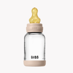 Bibs Slow Flow Baby Glass Bottle 120ml Latex – Blush