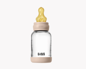 Bibs Slow Flow Baby Glass Bottle 120ml Latex - Blush