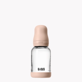 Bibs Slow Flow Baby Glass Bottle 120ml Latex – Blush