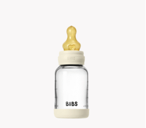 Bibs Slow Flow Baby Glass Bottle 120ml Latex - Ivory