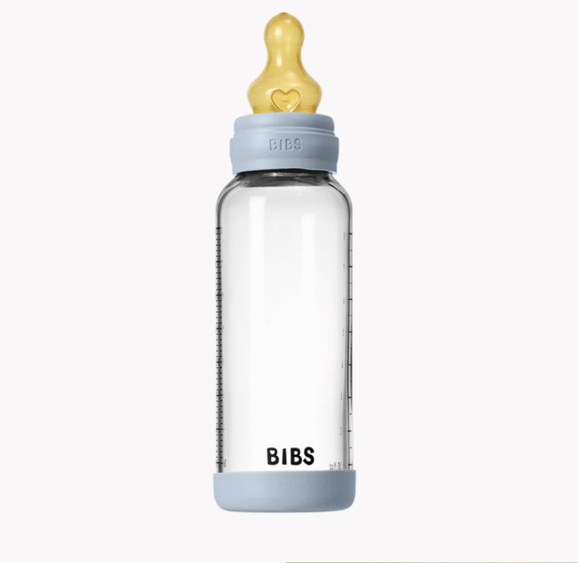 Bibs Baby Glass Bottle Set 240ml Latex - Baby Blue