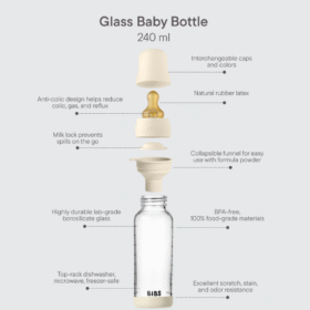 Bibs Baby Glass Bottle Set 240ml Latex – Ivory