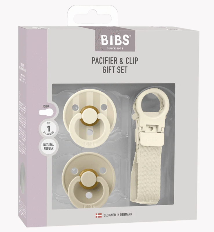 Bibs Colour Dummy & Loop Clip Gift Set - Ivory