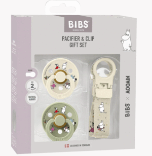 Bibs X Moomin Colour Dummy & Loop Clip Gift Set - Ivory/sage