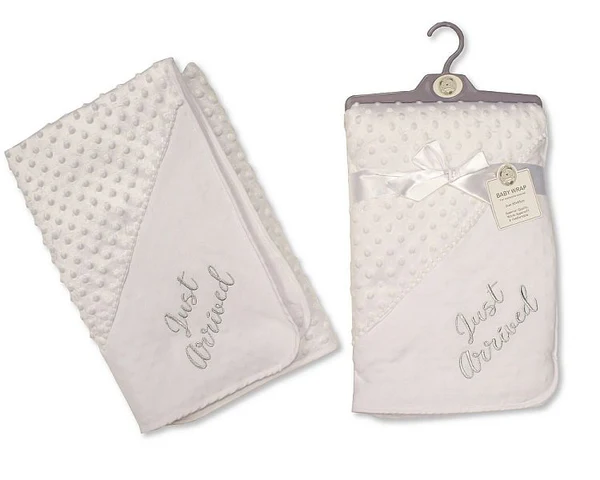 Baby Velour Bubble Wrap With Satin Trim - Welcome To The World (Copy) Baby Velour Bubble Wrap With Satin Trim - Welcome To The World (Copy)