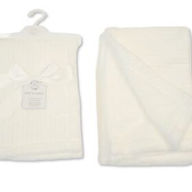 Baby Cable Knit Wrap With Fur Edge- Taupe (Copy)