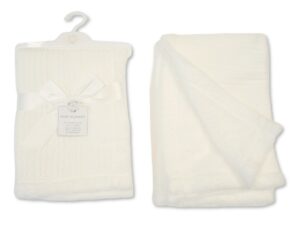 Baby Cable Knit Wrap With Fur Edge- Taupe (Copy)