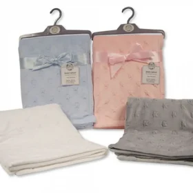 Baby Star Embossed Velour Wrap- Pink