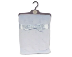 Baby Star Embossed Velour Wrap- Sky