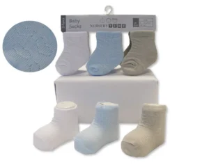 Baby Boys 3pk Socks With Hearts-3-6m