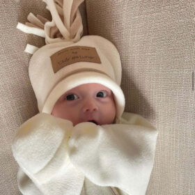 Star Fleece Baby Wrap Blanket- 0-6m – Beige