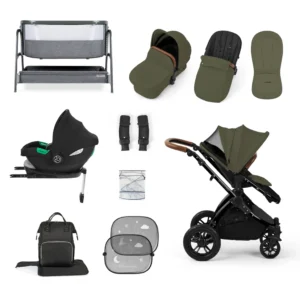 Stomp Luxe All In One I-Size Travel System With Isofix (Cirrus) And Bubba And Me Crib- Woodland