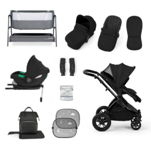 Stomp Luxe All In One I-Size Travel System With Isofix (Cirrus) And Bubba And Me Crib- Midnight