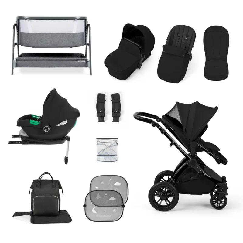 Stomp Luxe All In One I-Size Travel System With Isofix (Cirrus) And Bubba And Me Crib- Midnight