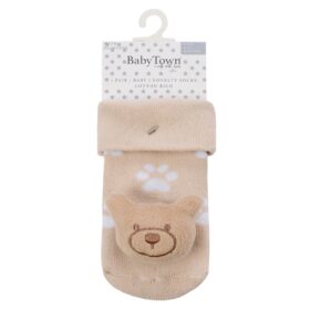 Teddy Socks With Rattle (0-12 Months)