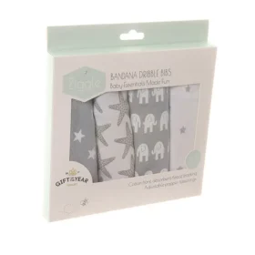 Grey And White Dribble Bib Set