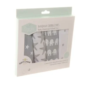 Grey And White Dribble Bib Set