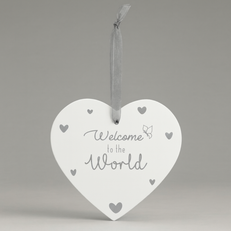 'welcome To The World' Baby Heart Plaque
