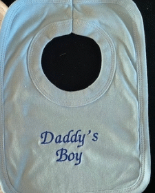 Daddys Boy Embroided Bib- Blue