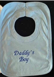 Daddys Boy Embroided Bib- Blue