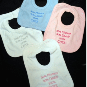 '100% Cute' Embroided Bib