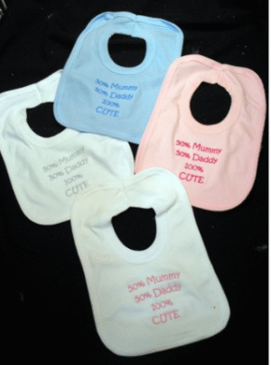 '100% Cute' Embroided Bib
